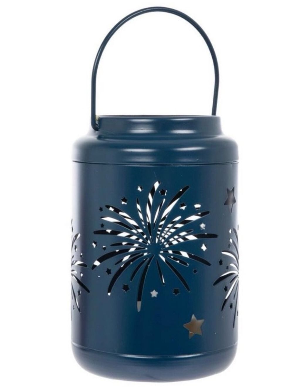 Blue Starburst Metal Lantern - Home Accents Battery Operated